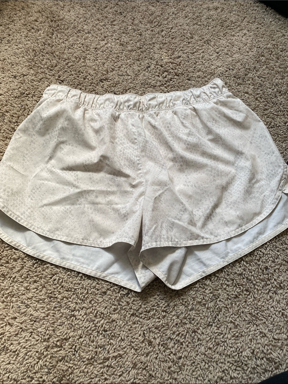 Old Navy White Women's Athletic Running Shorts with Subtle Dot Pattern